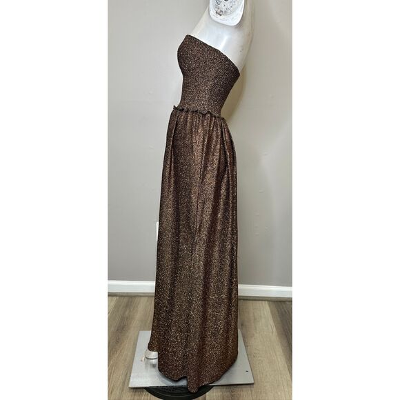 Ramy Brook Women’s Calista Metallic Smocked Maxi Dress XXS $345 - Picture 9 of 12